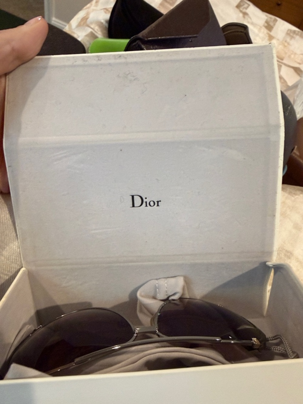 Christian Dior Dior Chicago2 Gold Tone Frame Aviator Sunglasses host pick - Picture 12 of 16